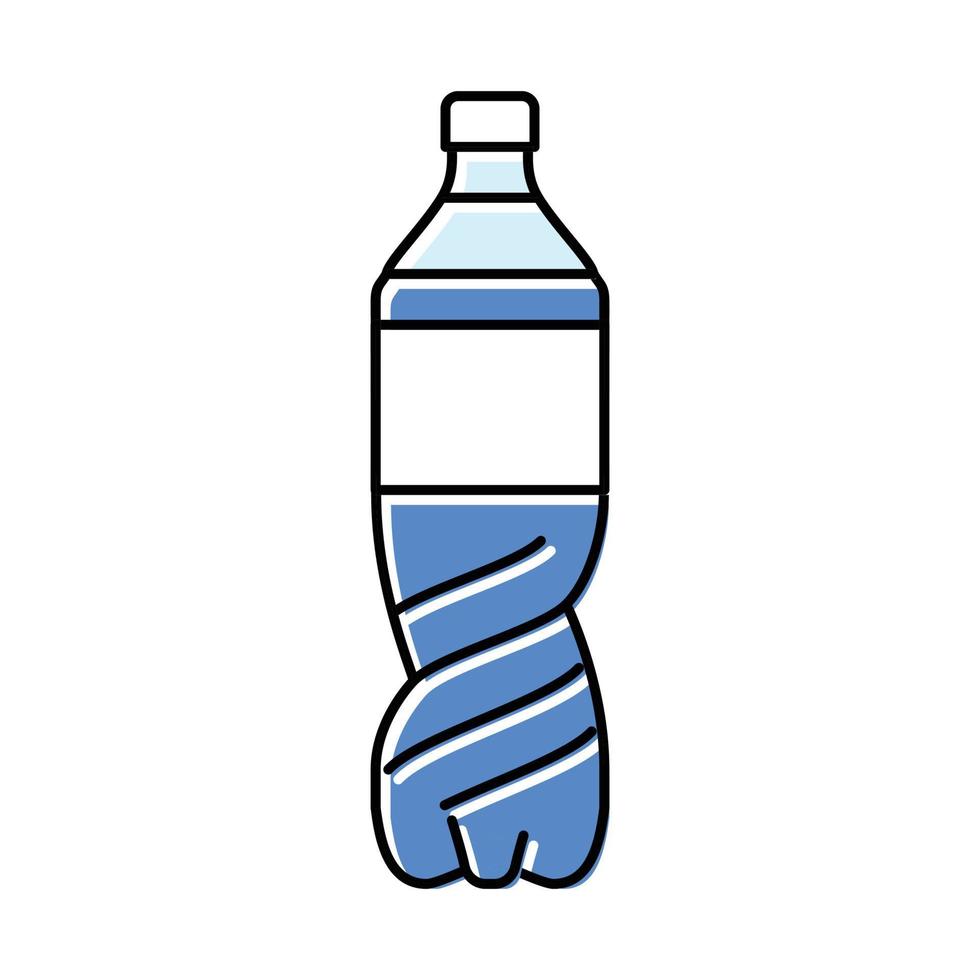 esvaziar refrigerante plástico garrafa cor ícone vetor ilustração
