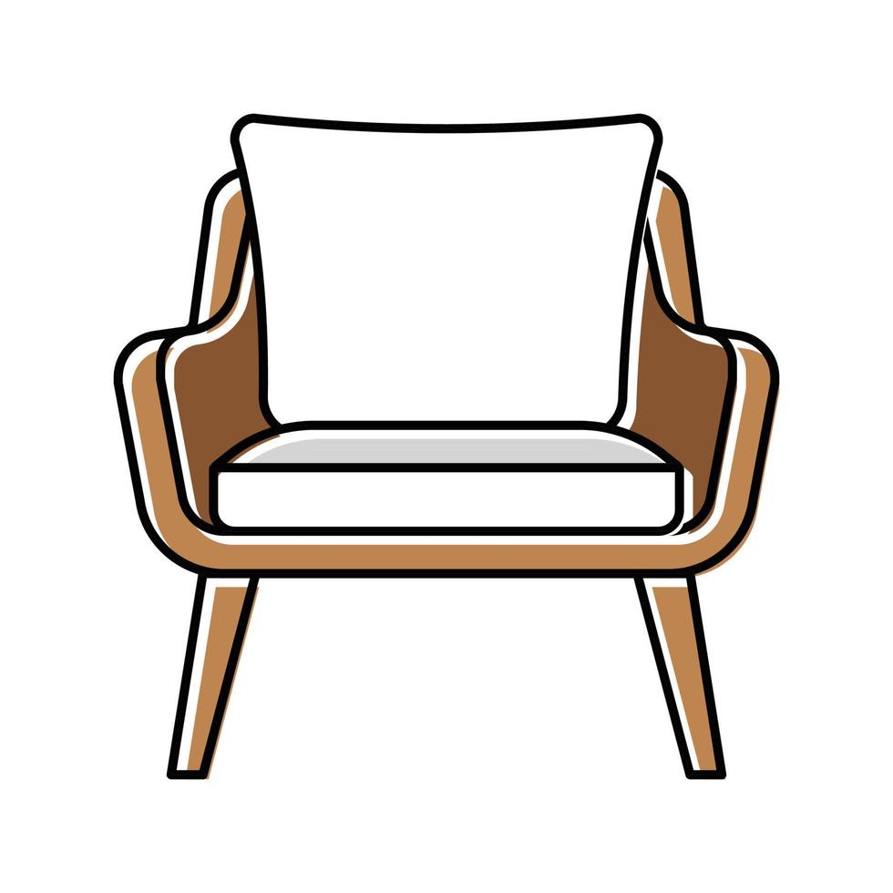 cadeira almofada quarto interior cor ícone vetor ilustração