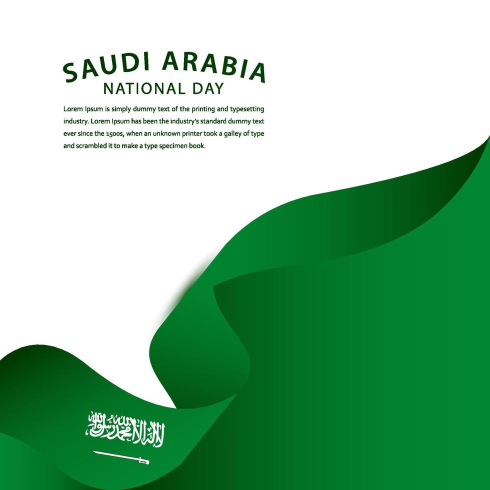 ilustração de design de modelo vetorial feliz arábia saudita celebração do dia nacional vetor