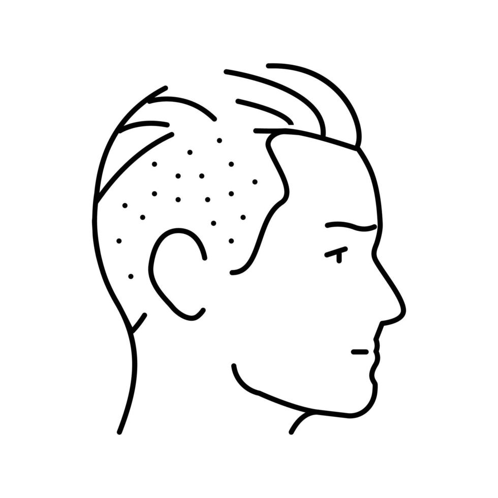 minar Penteado masculino linha ícone vetor ilustração