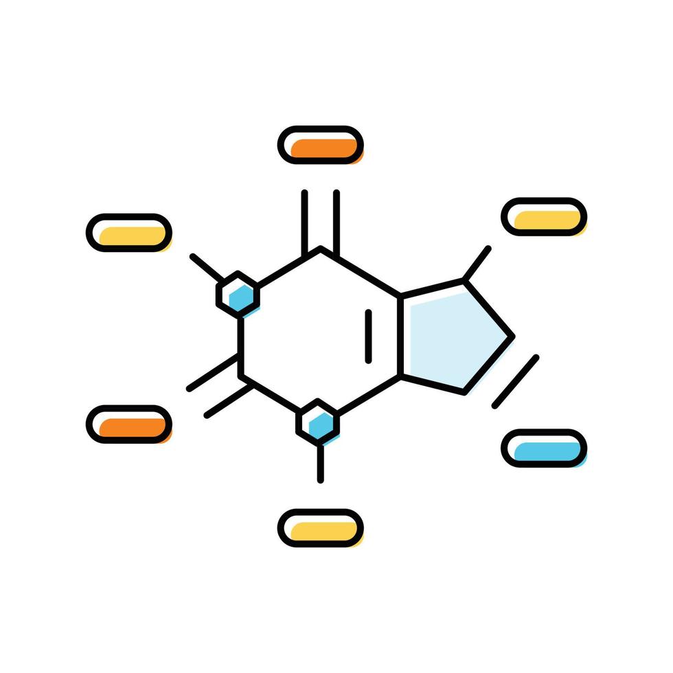 química molecular estrutura cor ícone vetor ilustração