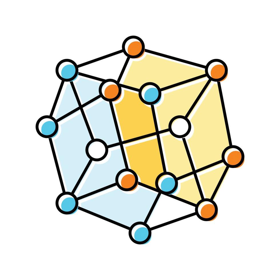 modelo molecular estrutura cor ícone vetor ilustração