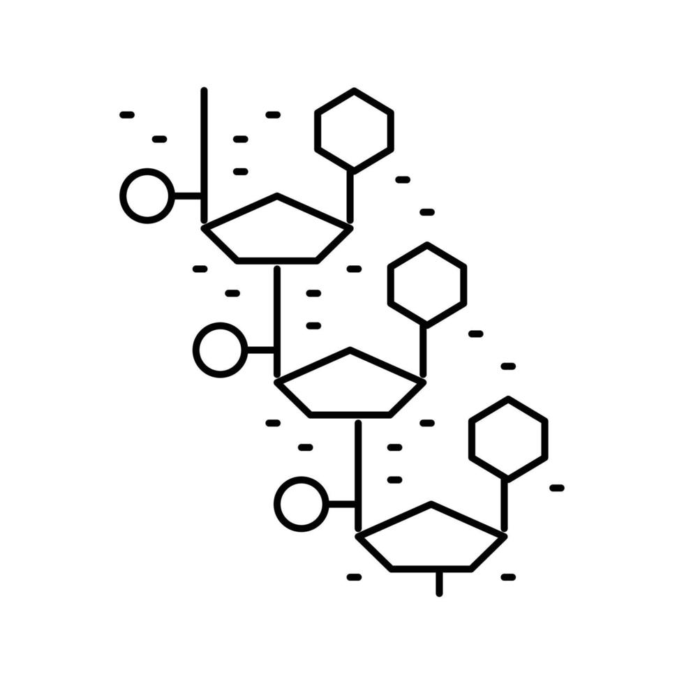 saúde molecular estrutura linha ícone vetor ilustração