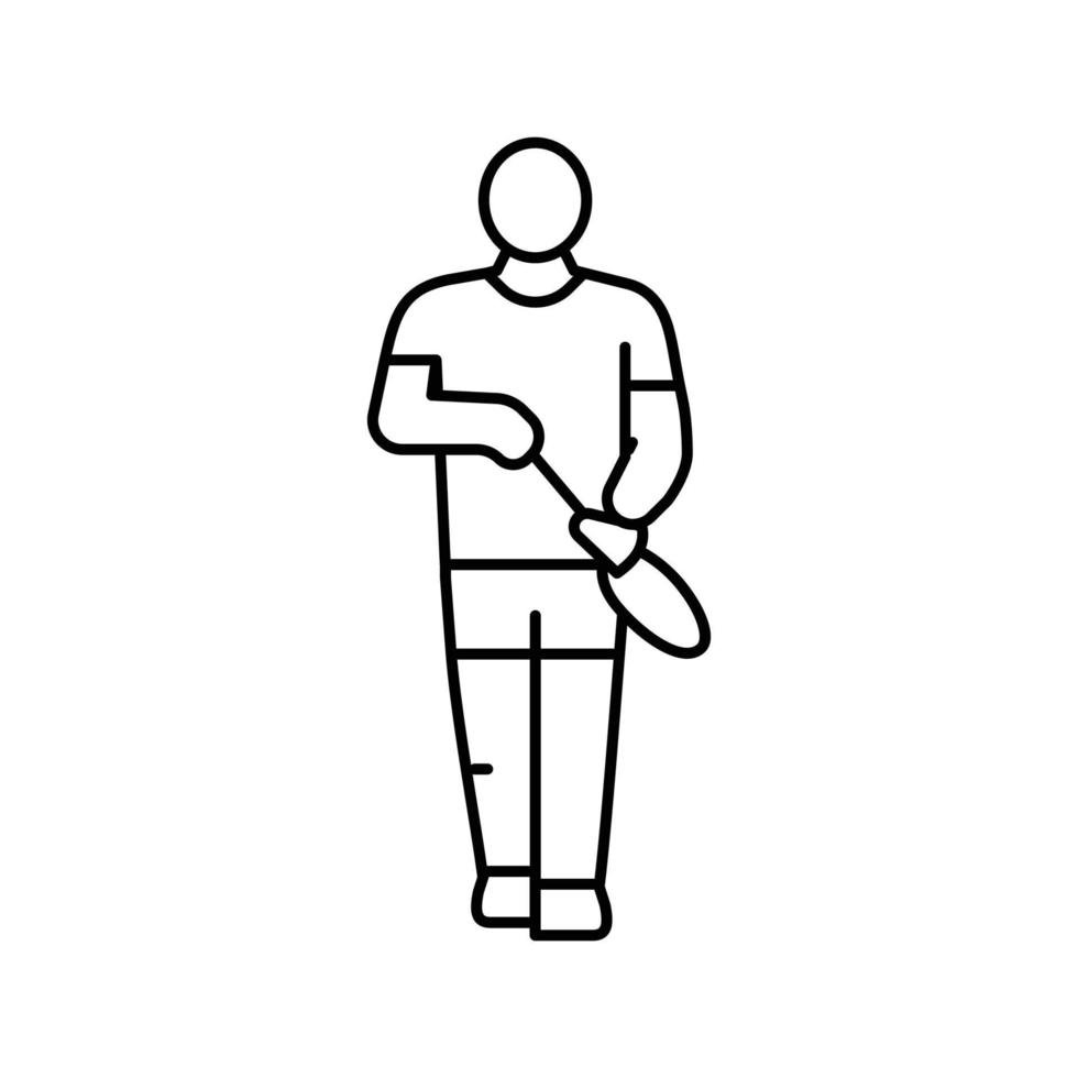 ginástica badminton linha ícone vetor ilustração