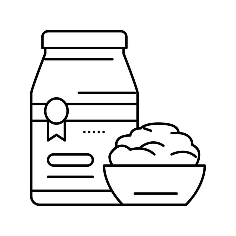 coagulado creme leite produtos linha ícone vetor ilustração
