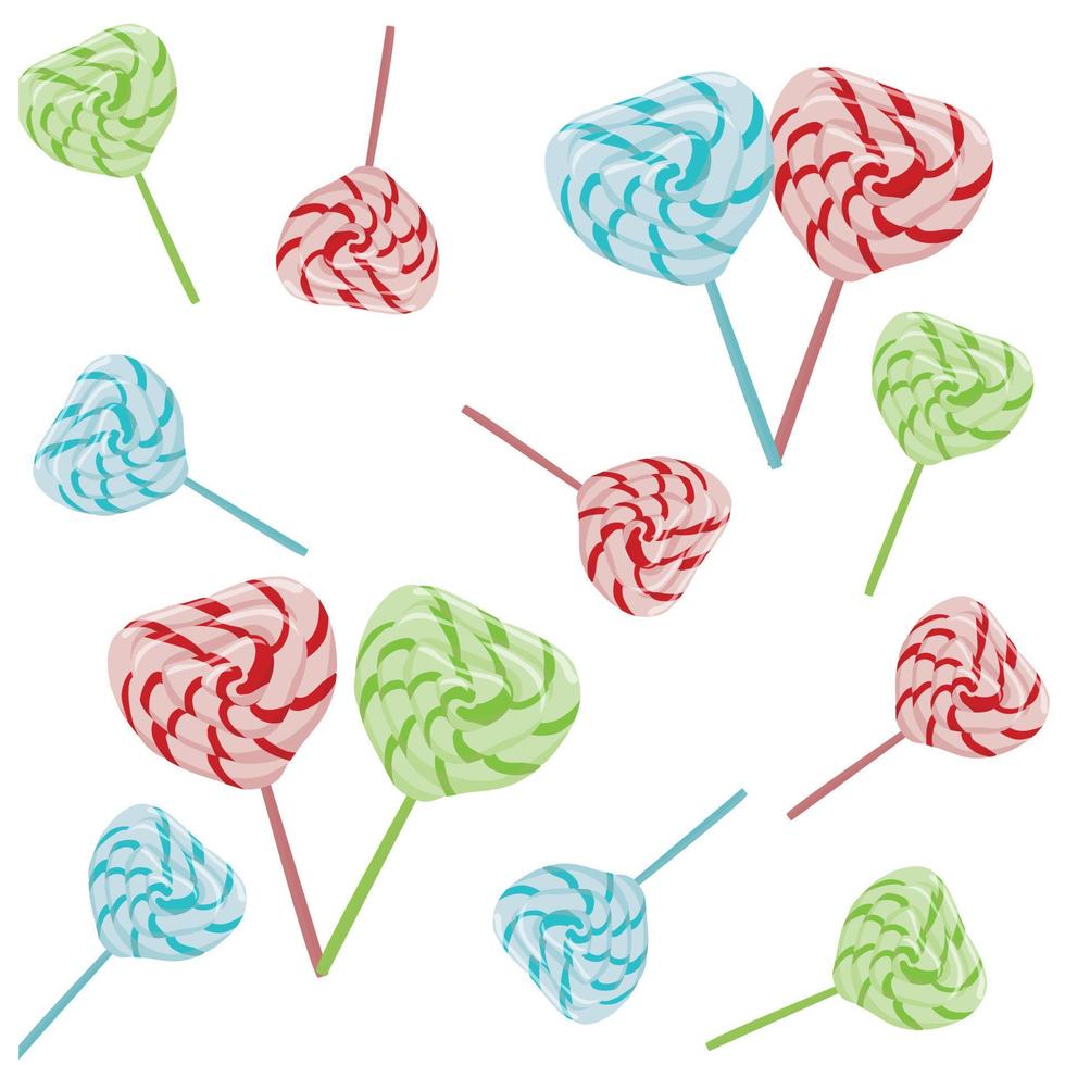 pirulitos, coração em forma. desatado padronizar. vetor ilustração.
