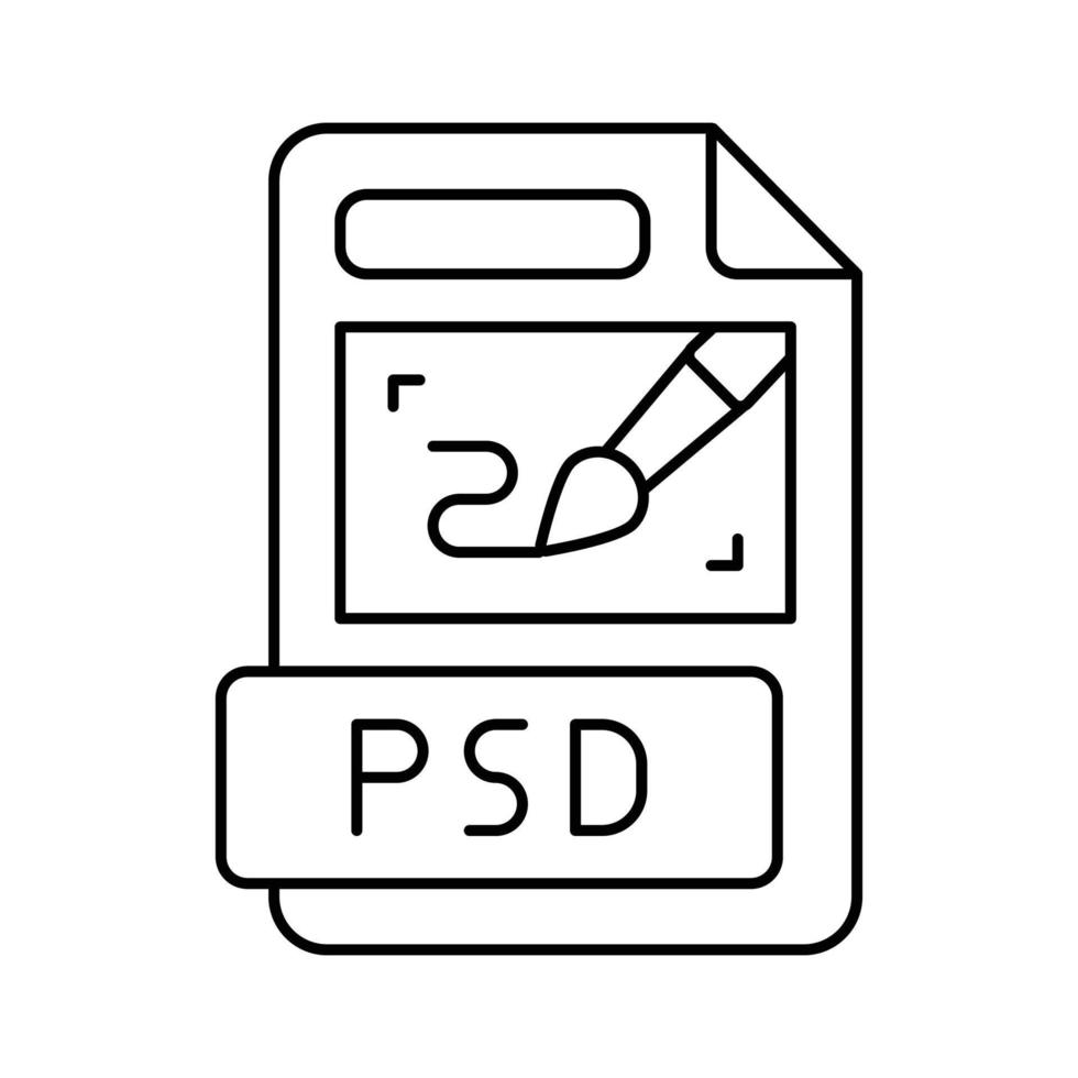 psd Arquivo formato documento linha ícone vetor ilustração