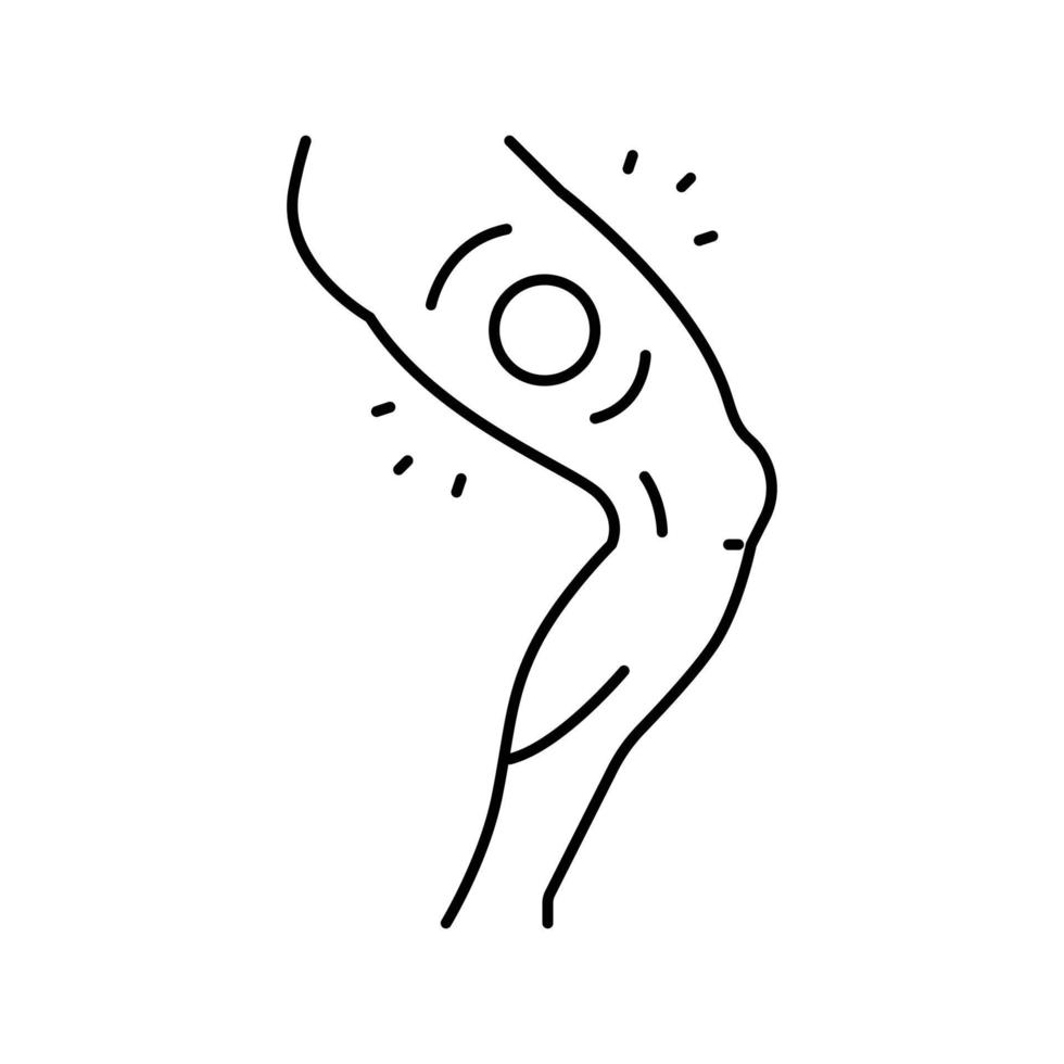 quadril dor corpo dor linha ícone vetor ilustração