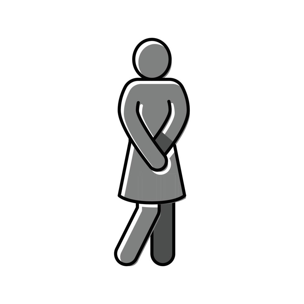 mulher banheiro silhueta cor ícone vetor ilustração
