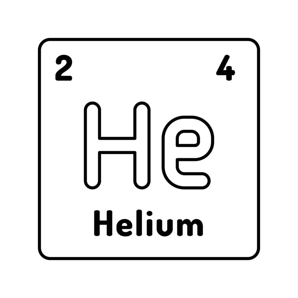 hélio químico elemento linha ícone vetor ilustração