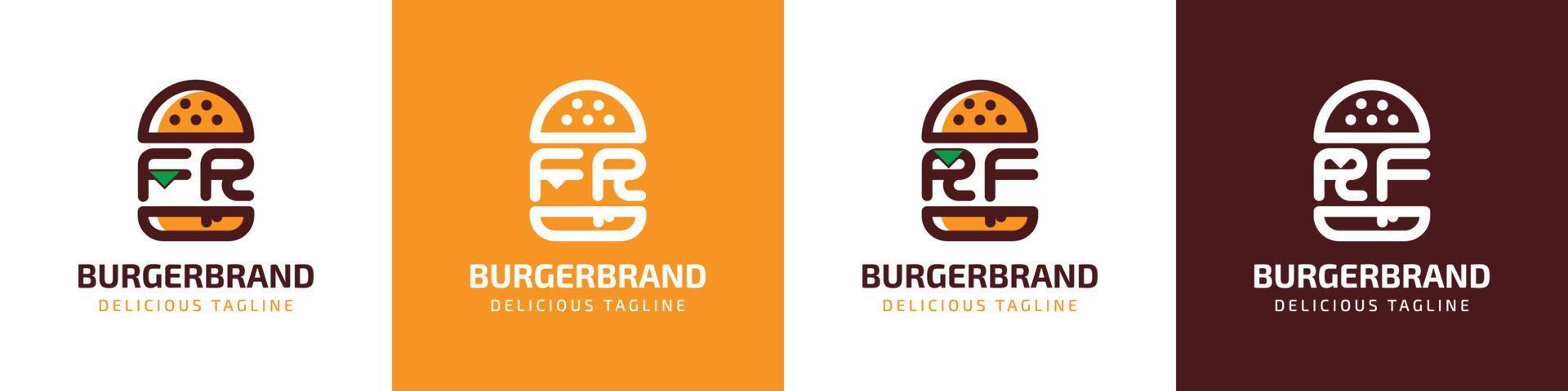 carta fr e rf hamburguer logotipo, adequado para qualquer o negócio relacionado para hamburguer com fr ou rf iniciais. vetor