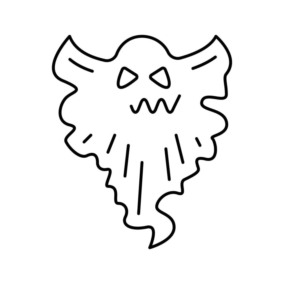 demônio fantasma linha ícone vetor ilustração