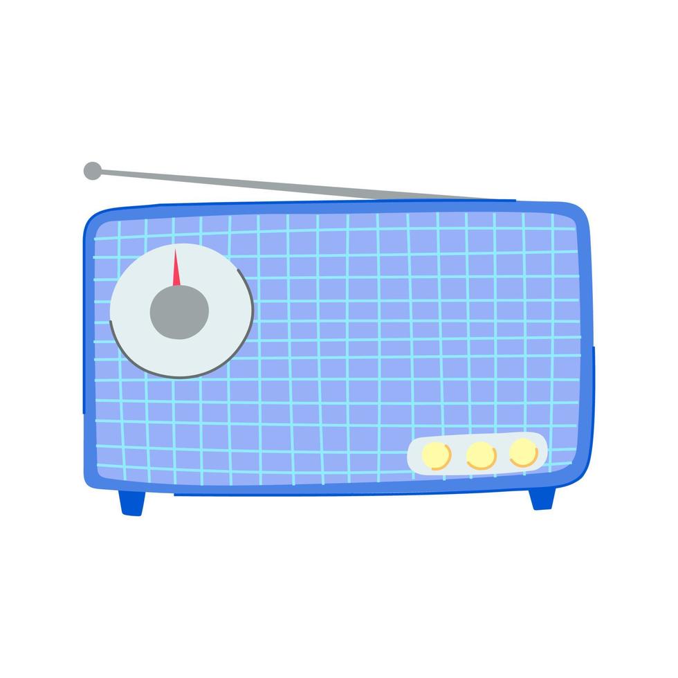 vintage rádio som desenho animado vetor ilustração