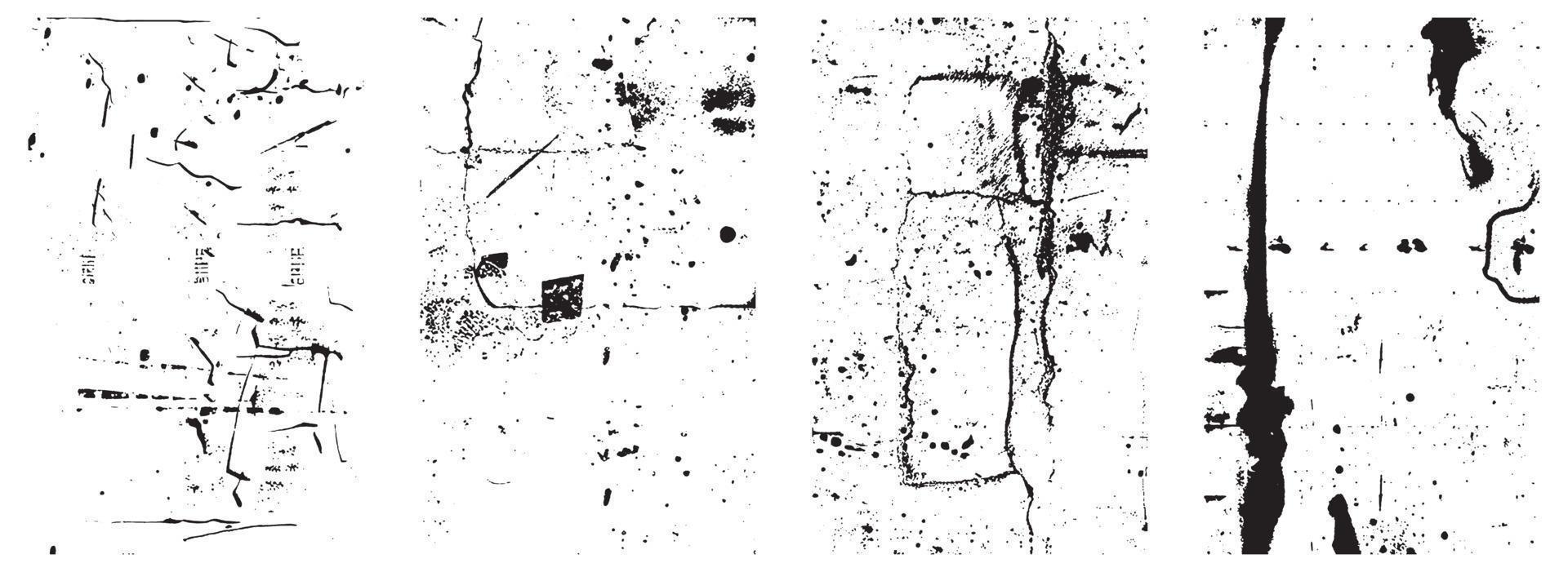 conjunto do Preto e branco angustiado texturas. vetor eps 10.