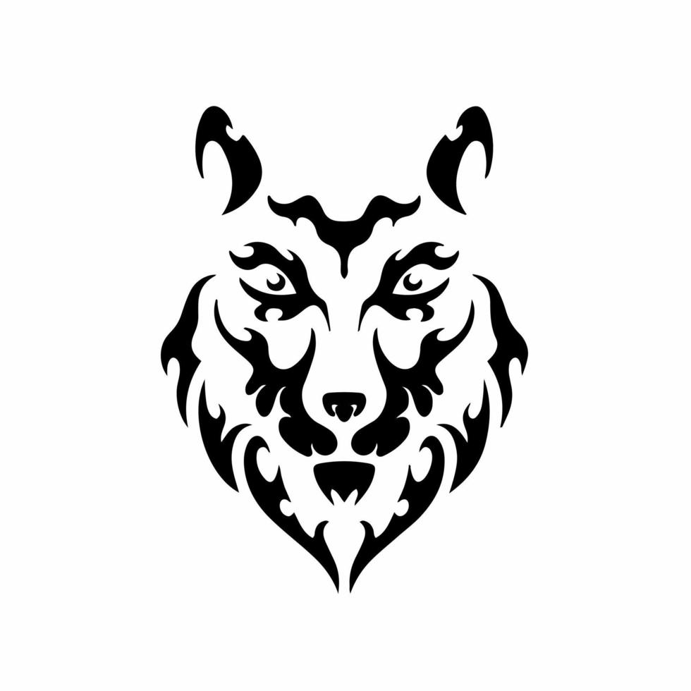 tribal Lobo cabeça logotipo. tatuagem Projeto. estêncil vetor ilustração