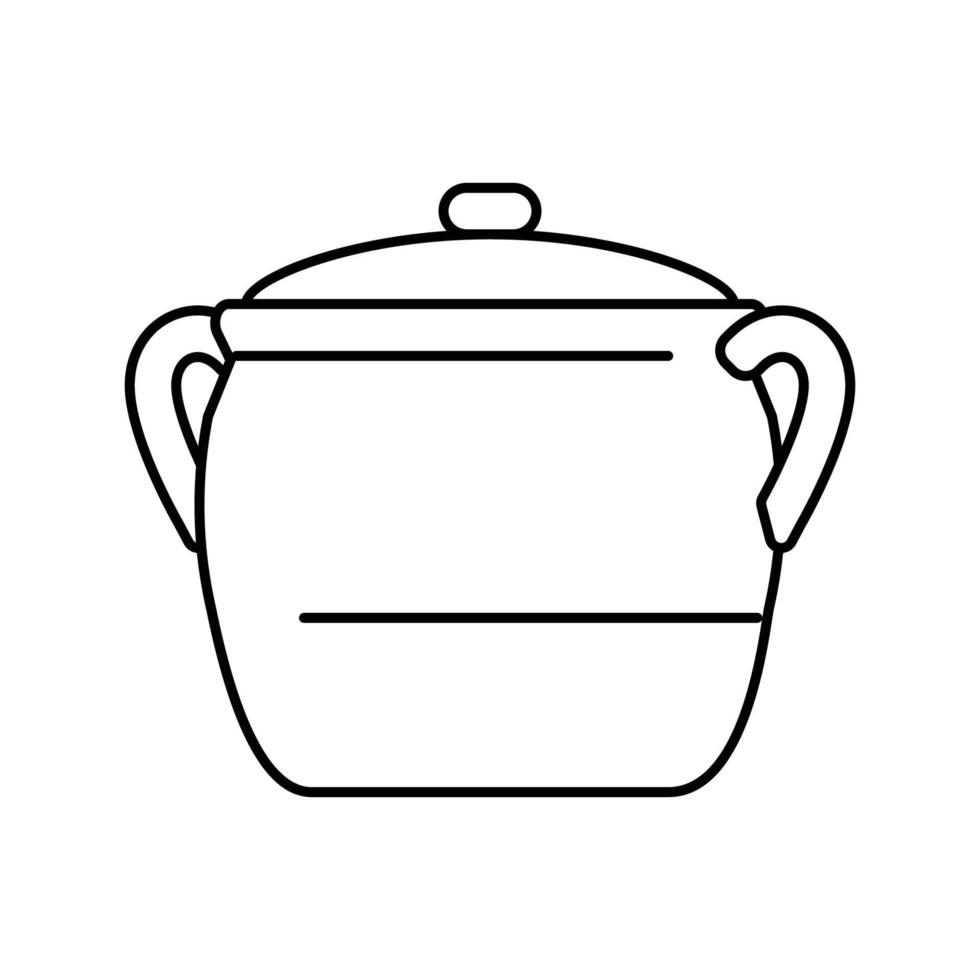 tradicional Panela cozinhando linha ícone vetor ilustração