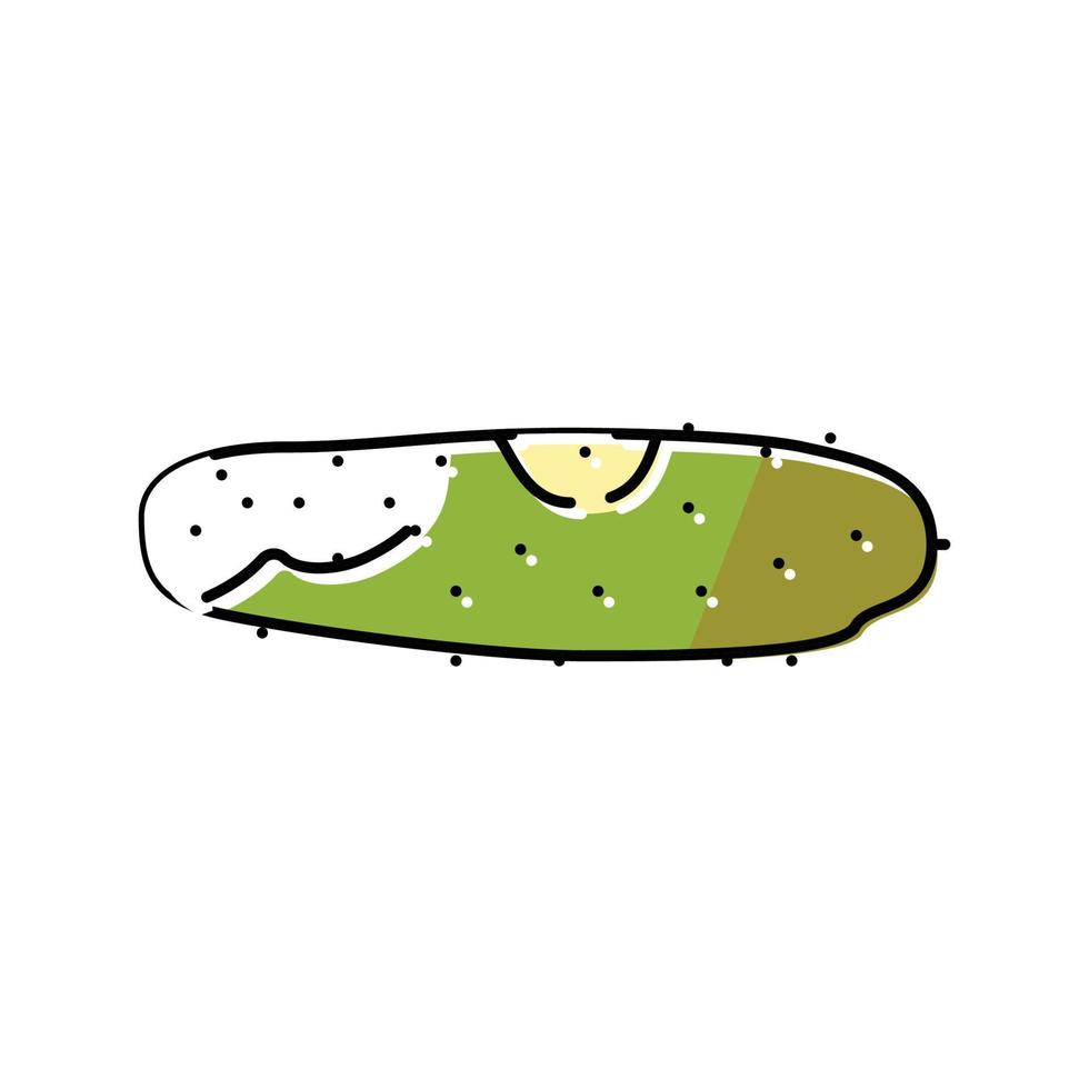 pepino podre Comida cor ícone vetor ilustração