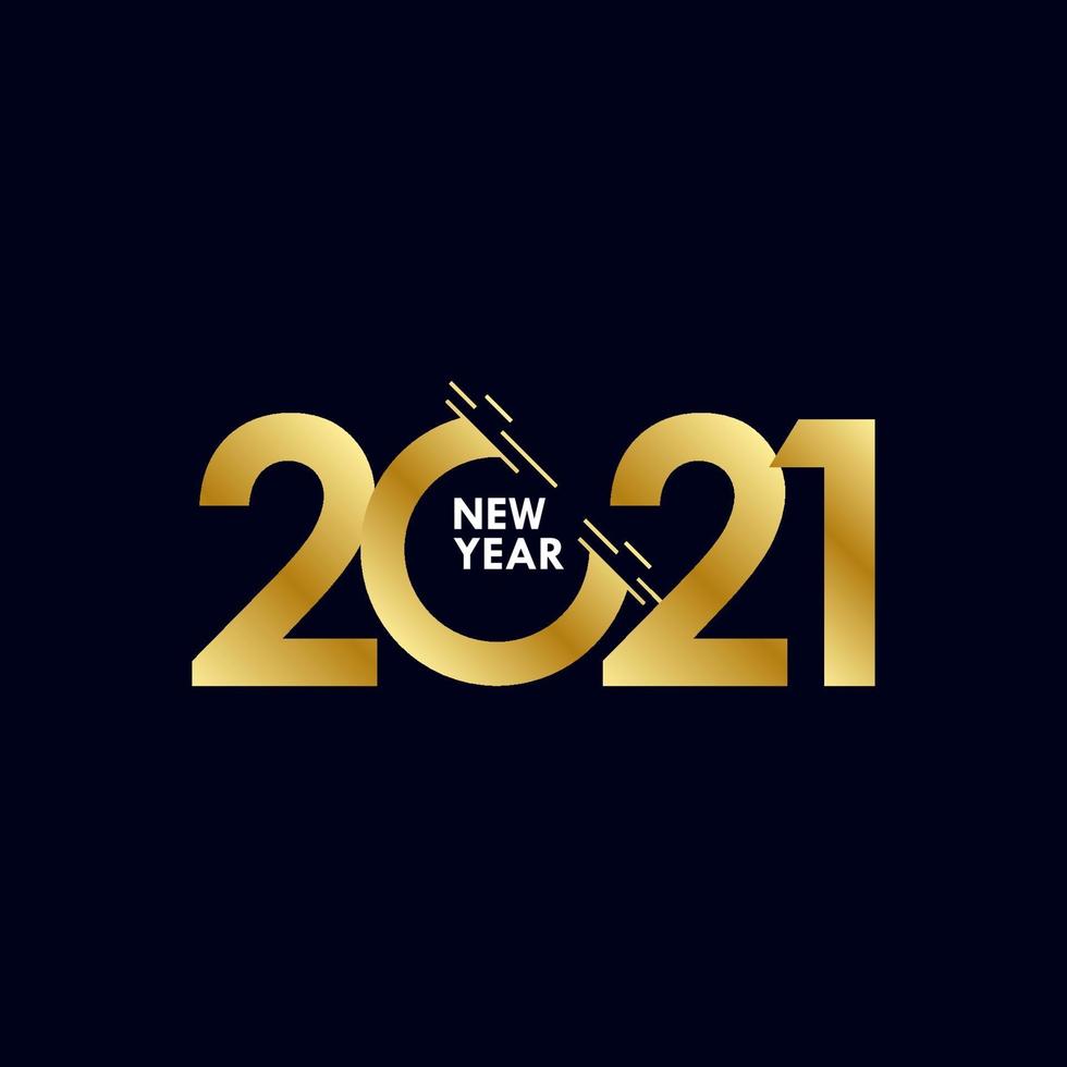 feliz ano novo 2021 celebração ilustração vetorial modelo design vetor