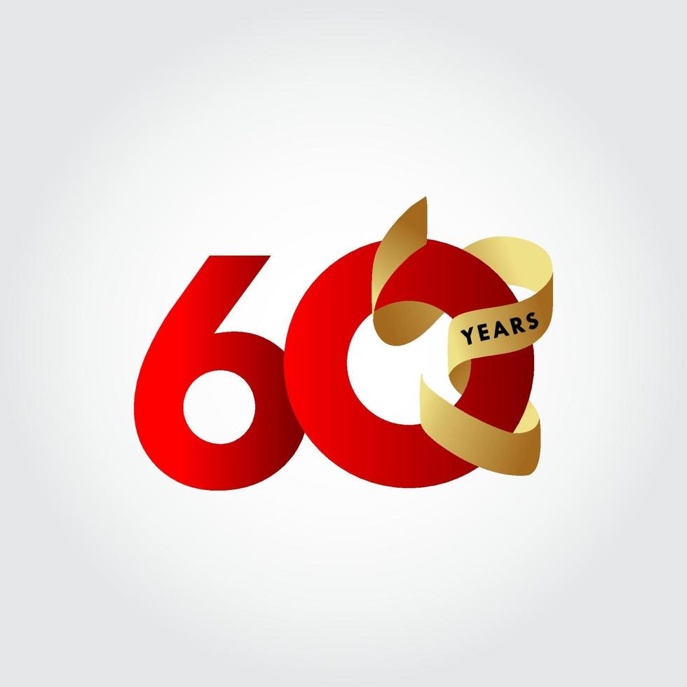 Ilustração de design de modelo de vetor de celebração de aniversário de 60 anos