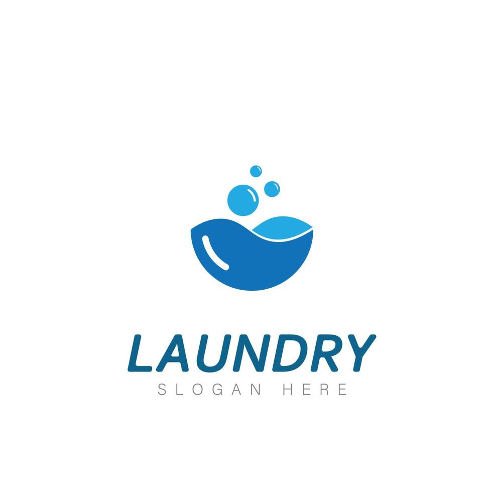 logotipo Projeto lavanderia ícone lavando máquina com bolhas para o negócio roupas lavar limpa moderno modelo vetor