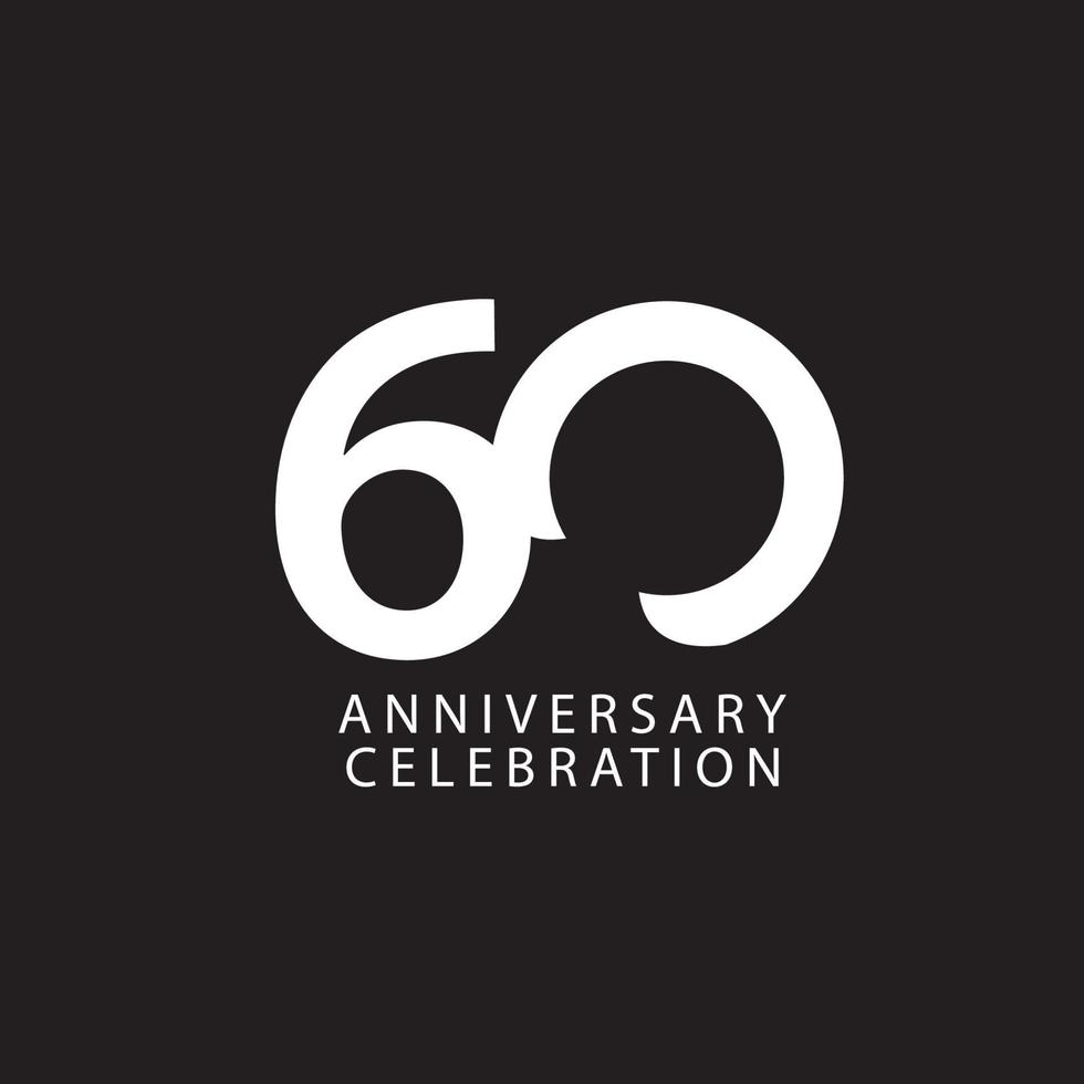 Ilustração de design de modelo vetorial celebração de aniversário de 60 anos vetor