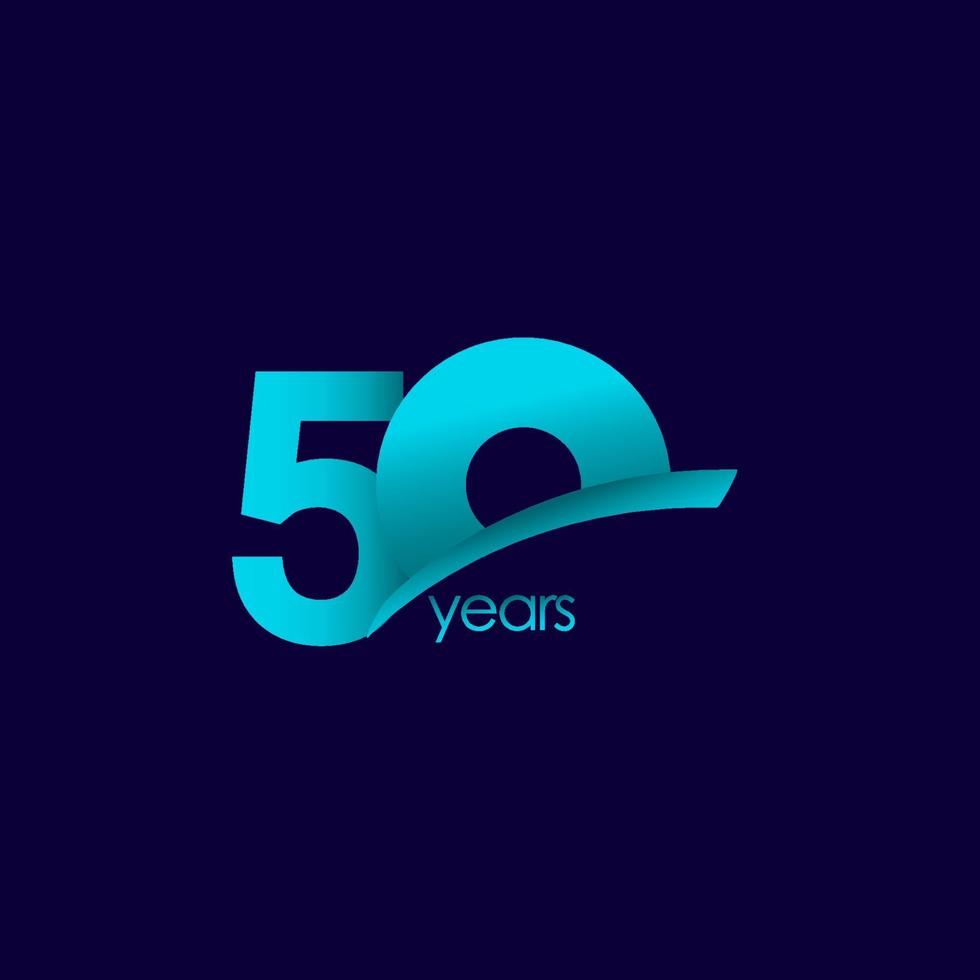 50 anos de celebração de aniversário ilustração de design de modelo de vetor de forma azul