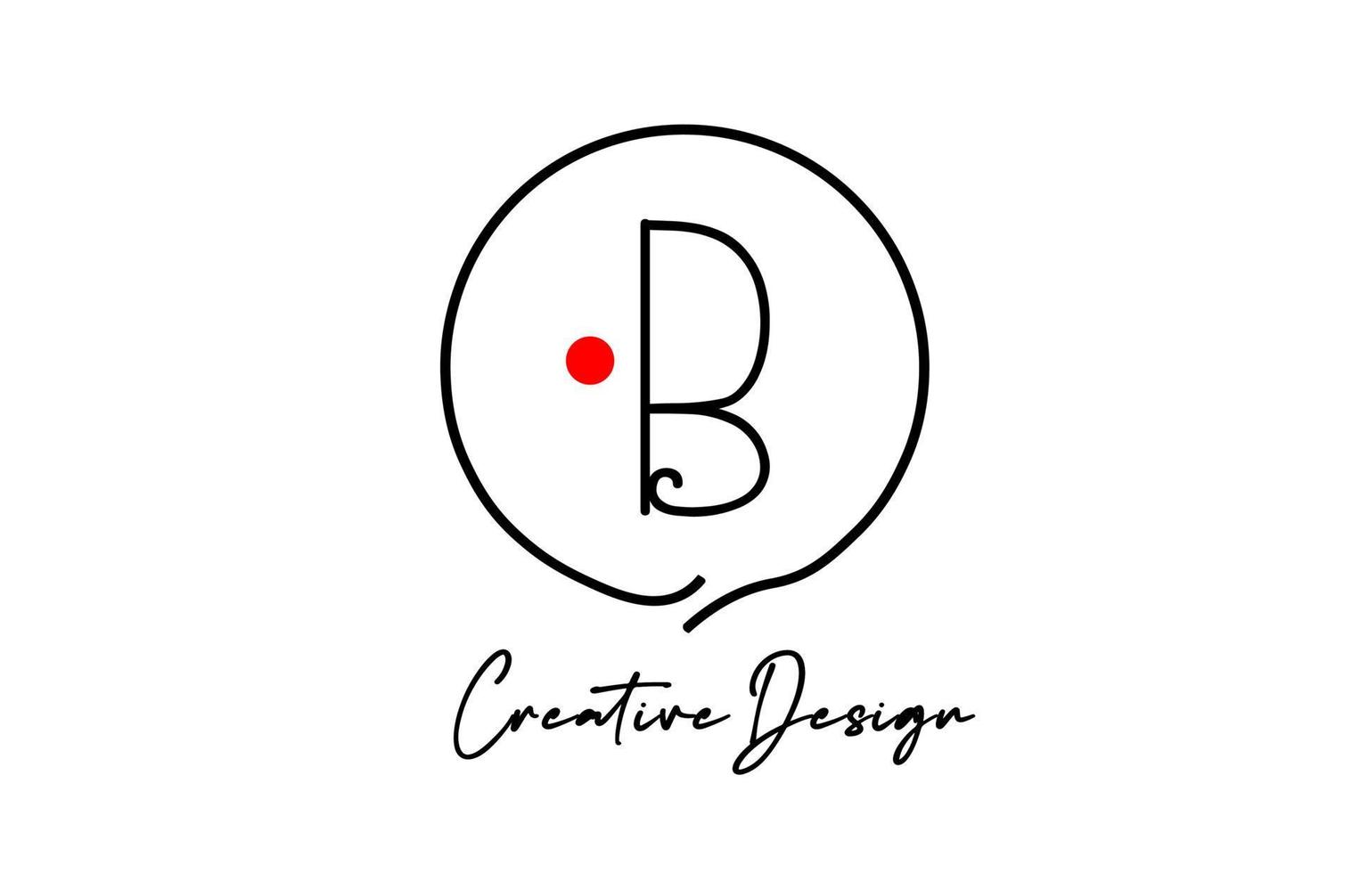 Preto e branco b alfabeto carta logotipo ícone Projeto com linha vermelho ponto e vintage estilo. criativo modelo para o negócio e companhia vetor