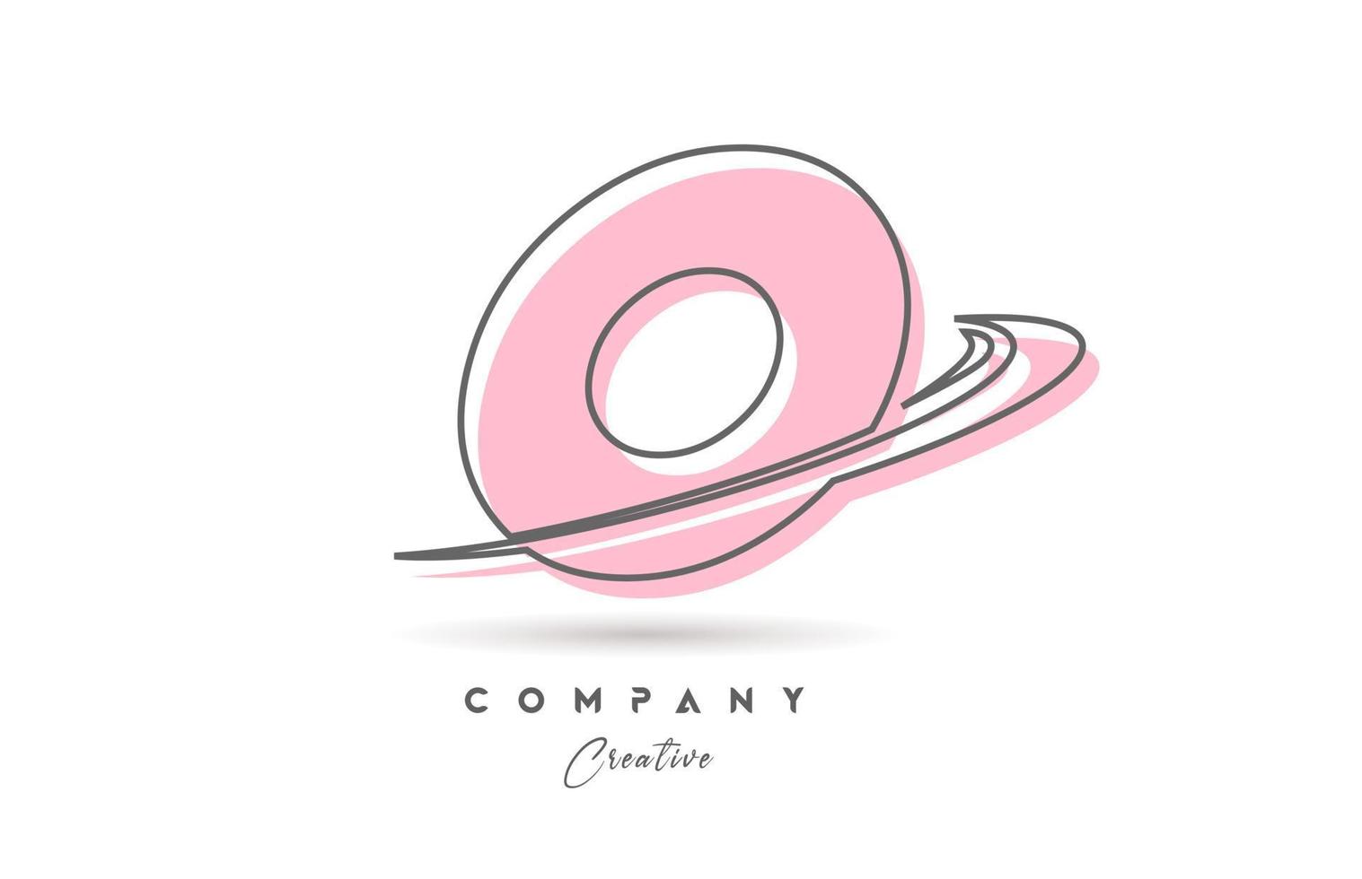 o Rosa cinzento linha alfabeto carta logotipo ícone Projeto com swoosh. criativo modelo para o negócio e companhia vetor