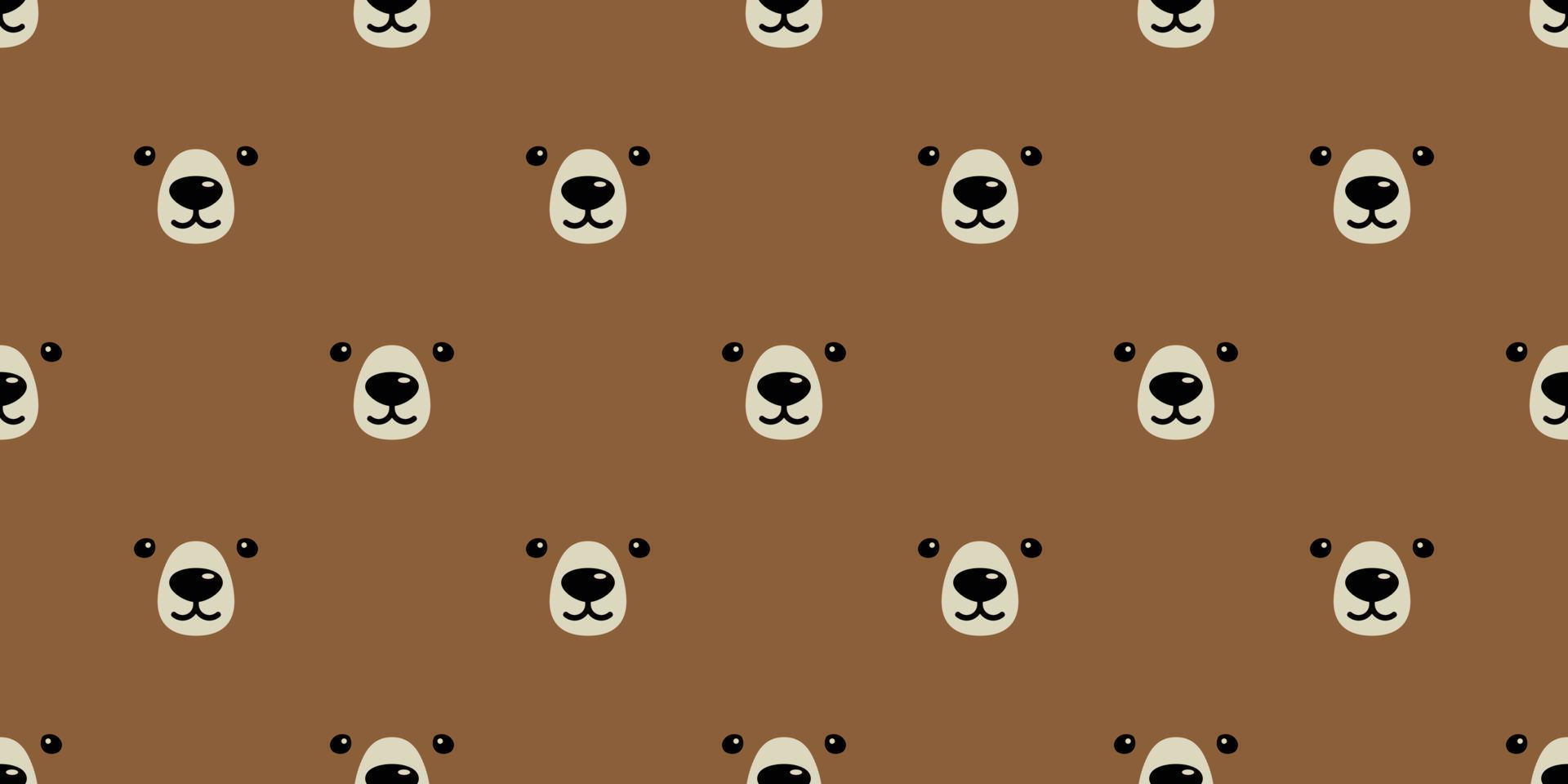 Urso desatado padronizar vetor polar Urso face isolado fundo papel de parede Castanho