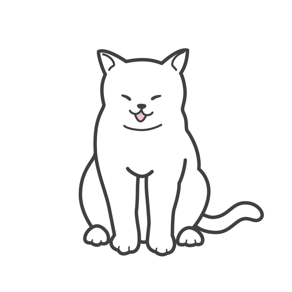 gato vetor ícone logotipo gatinho sorrir rabisco ilustração desenho animado personagem