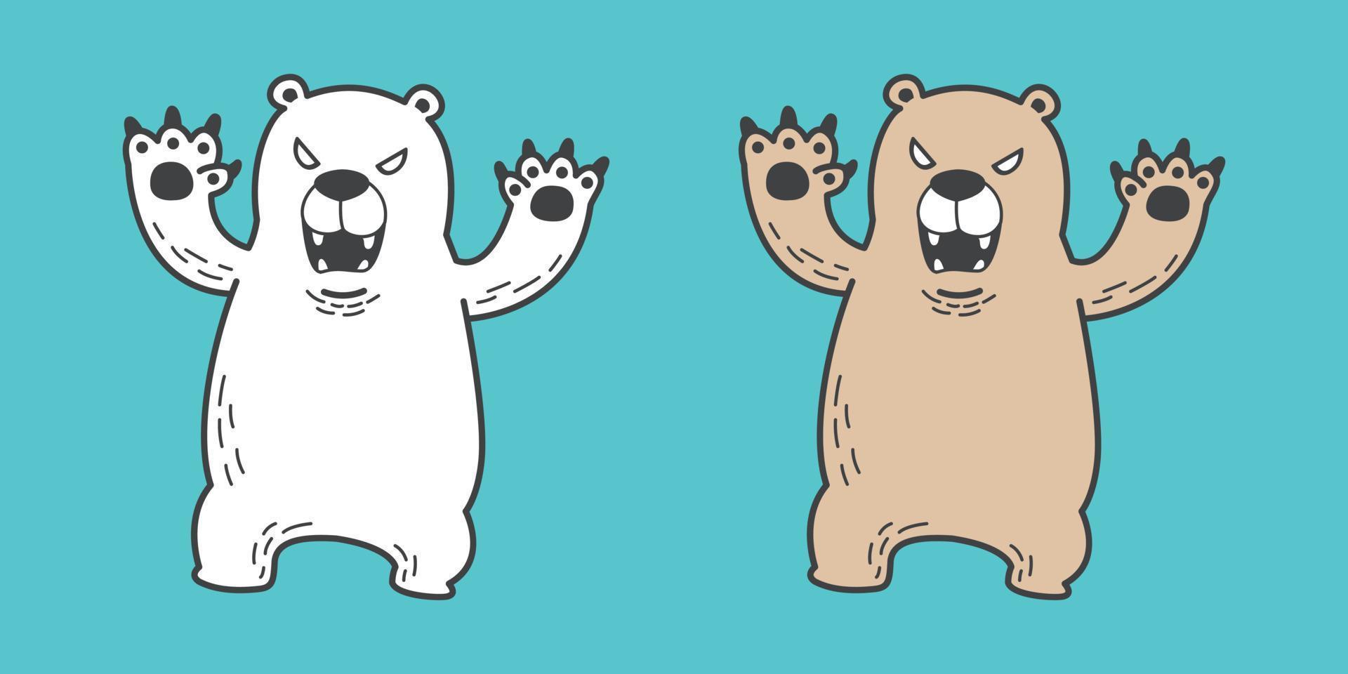 Urso vetor polar Urso ícone logotipo Bravo ilustração personagem desenho animado