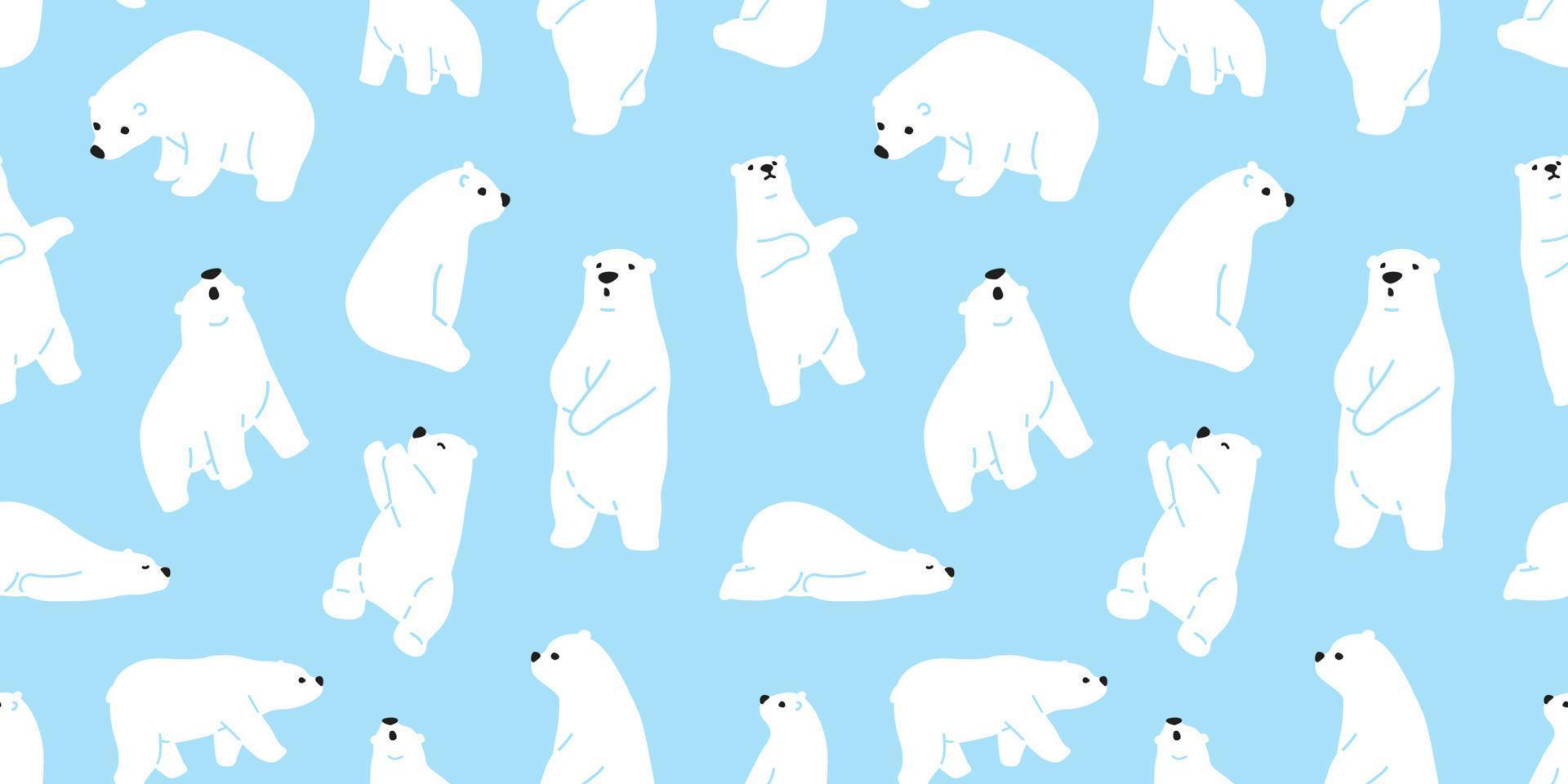 Urso desatado polar Urso vetor padronizar Urso de pelúcia ícone personagem desenho animado rabisco ilustração telha fundo papel de parede