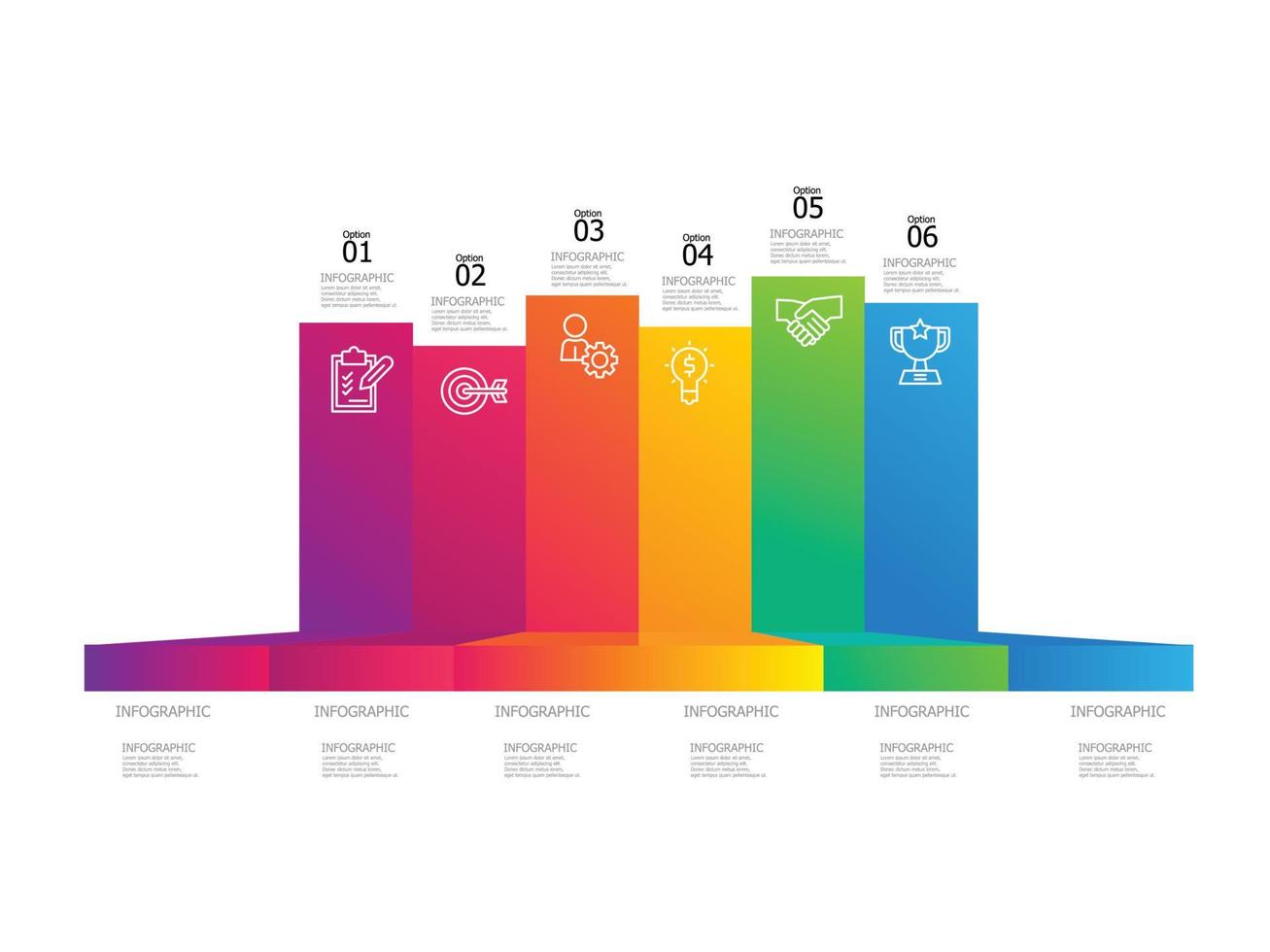 horizontal passos Linha do tempo infográfico elemento vetor