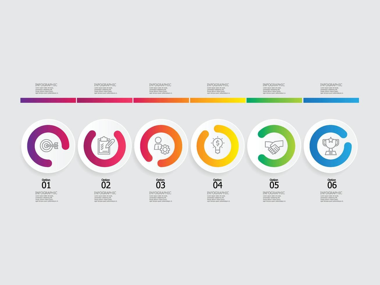 horizontal passos Linha do tempo infográfico elemento vetor