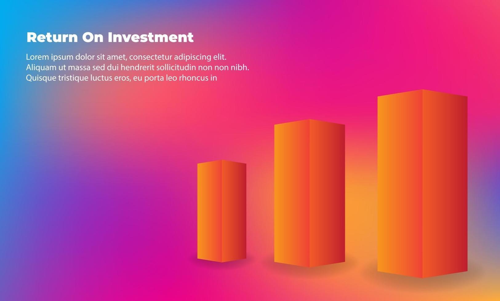 conceito de direção de destino de seta de negócios para o sucesso. retorno sobre o investimento roi. aplicável para promoção, pôster de capa, infográfico, página de destino, ui, ux, persentation, baner, mídia social postada vetor