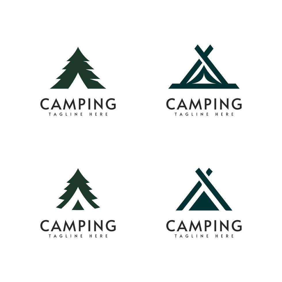 modelo de ilustração de design de vetor de logotipo de acampamento