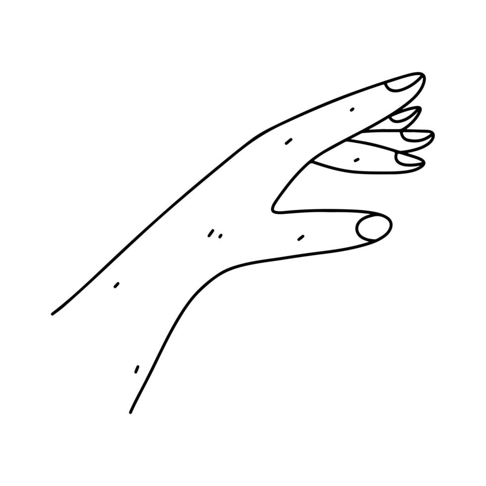 humano mão dentro mão desenhado rabisco estilo. vetor ilustração isolado em branco fundo.