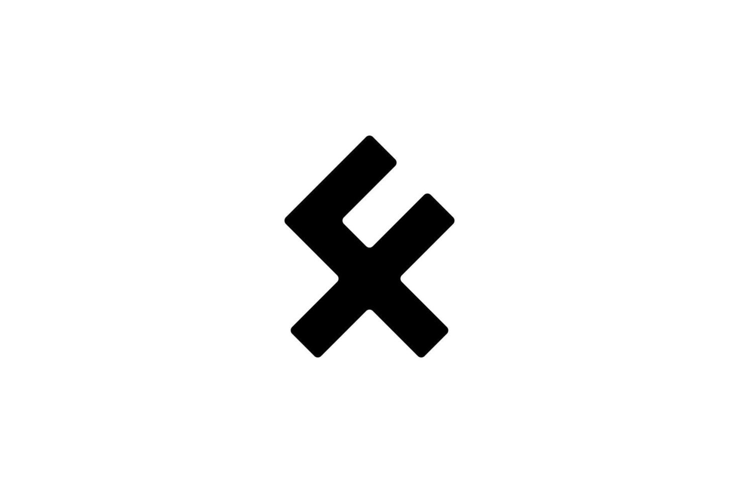 Preto branco inicial carta f x logotipo vetor