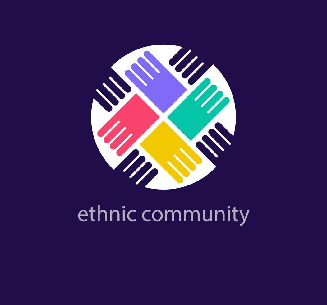 étnico mão comunidade logotipo do pessoas. único Projeto cor transições. pessoas juntos logotipo modelo. vetor. vetor