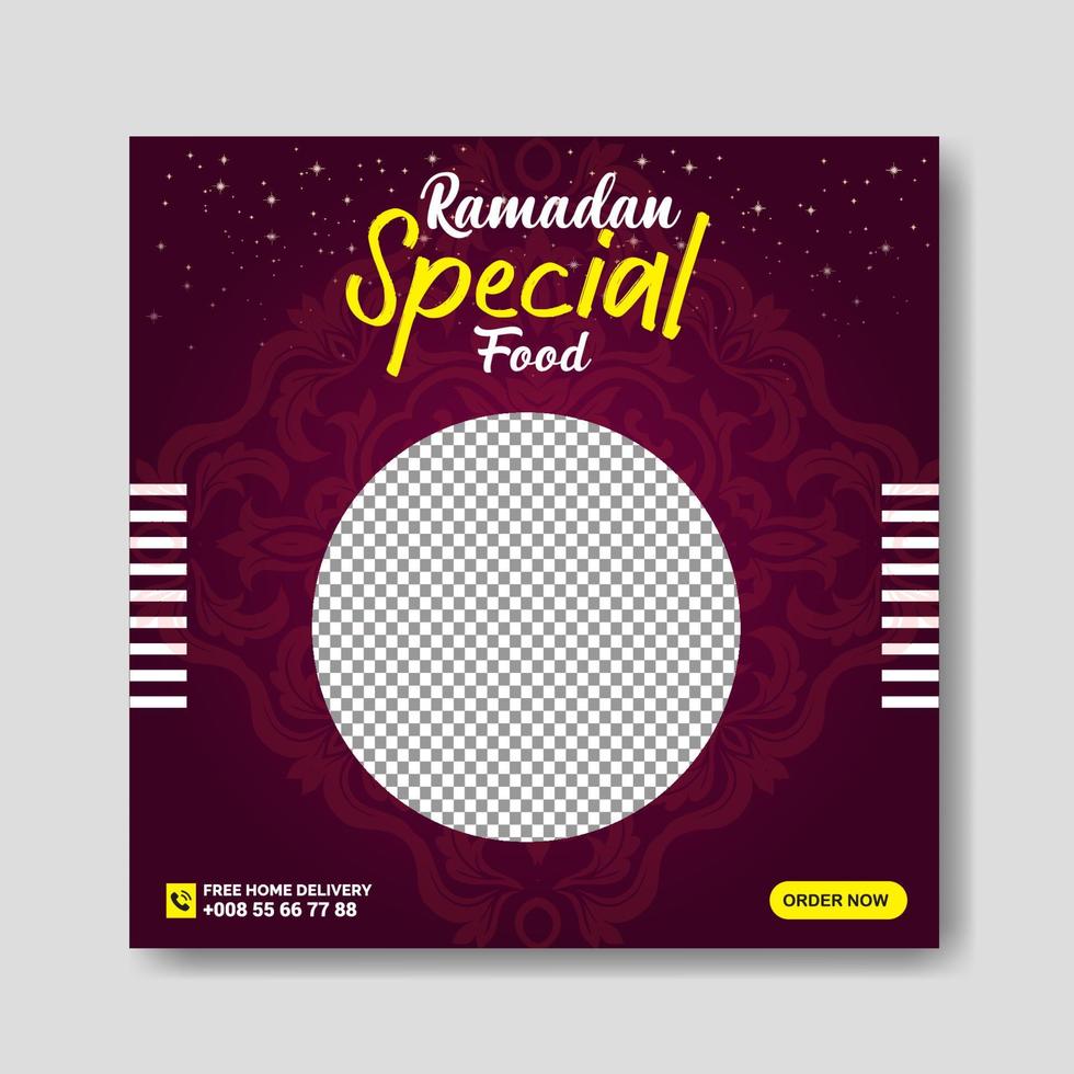 design de postagem de mídia social ramadan kareem vetor