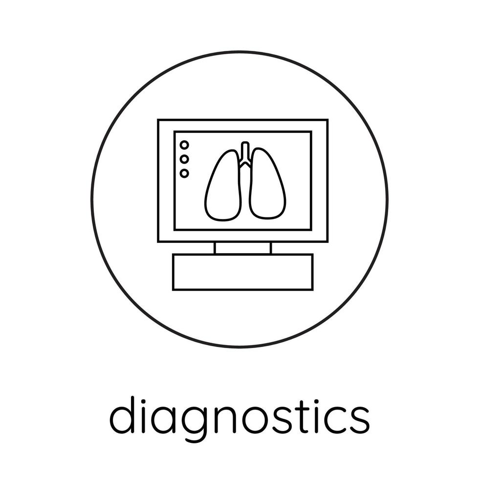 pulmão doença diagnóstico linear ícone vetor