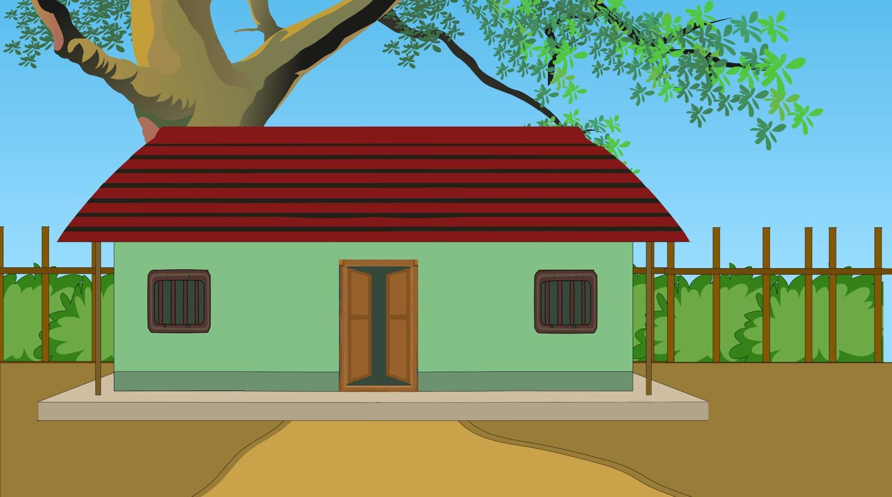 rural casa para desenho animado animação. vetor