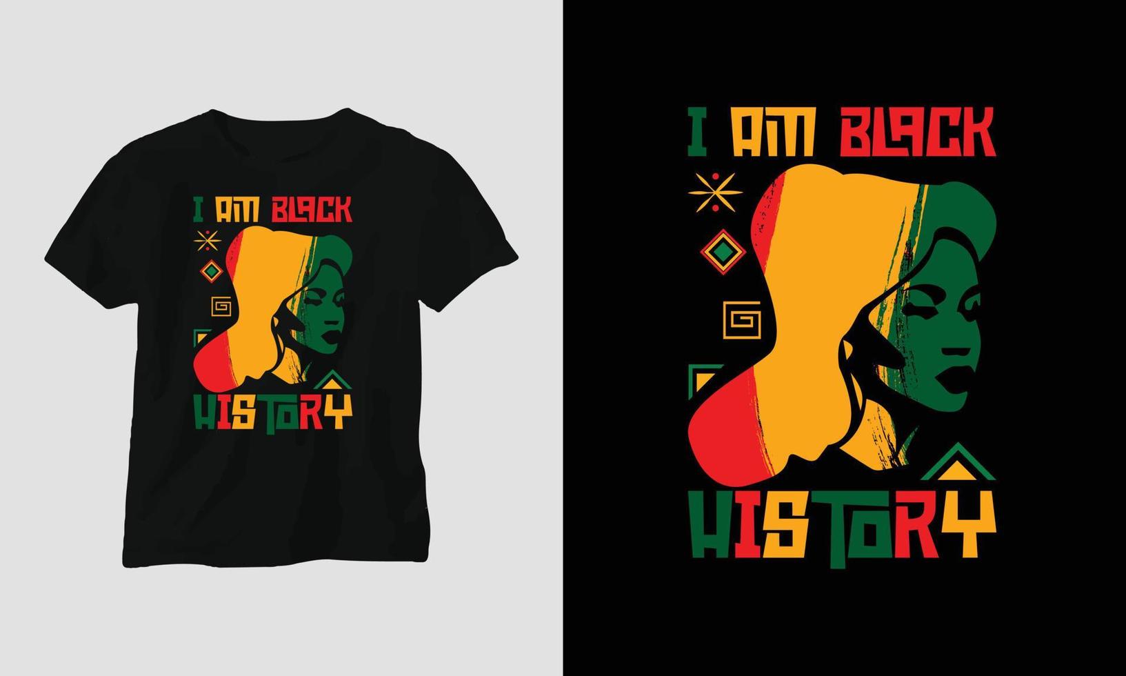 t-shirt do mês da história negra e design de vestuário. impressão vetorial, tipografia, pôster, brasão de armas, festival vetor