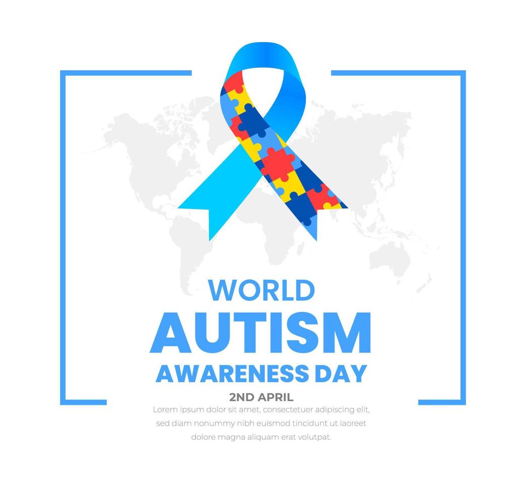 mundo autismo consciência dia fundo Projeto modelo. mundo autismo dia colorida enigma vetor bandeira. símbolo do autismo. autismo saúde Cuidado médico plano fundo do abril 02 celebração.