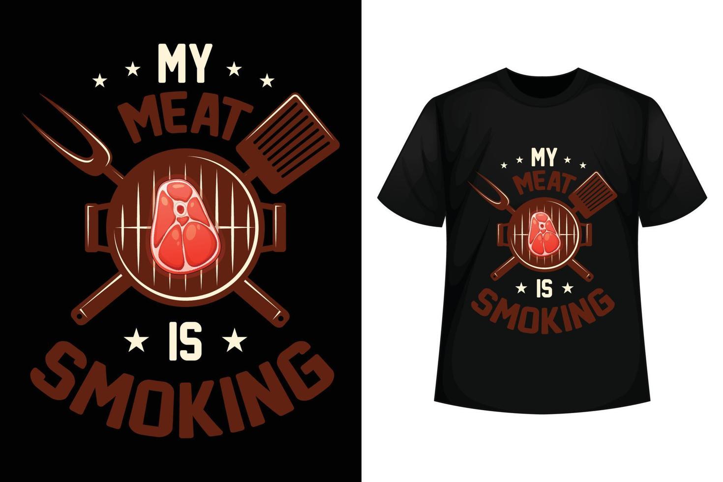 meu carne é fumar - grade camiseta Projeto modelo vetor