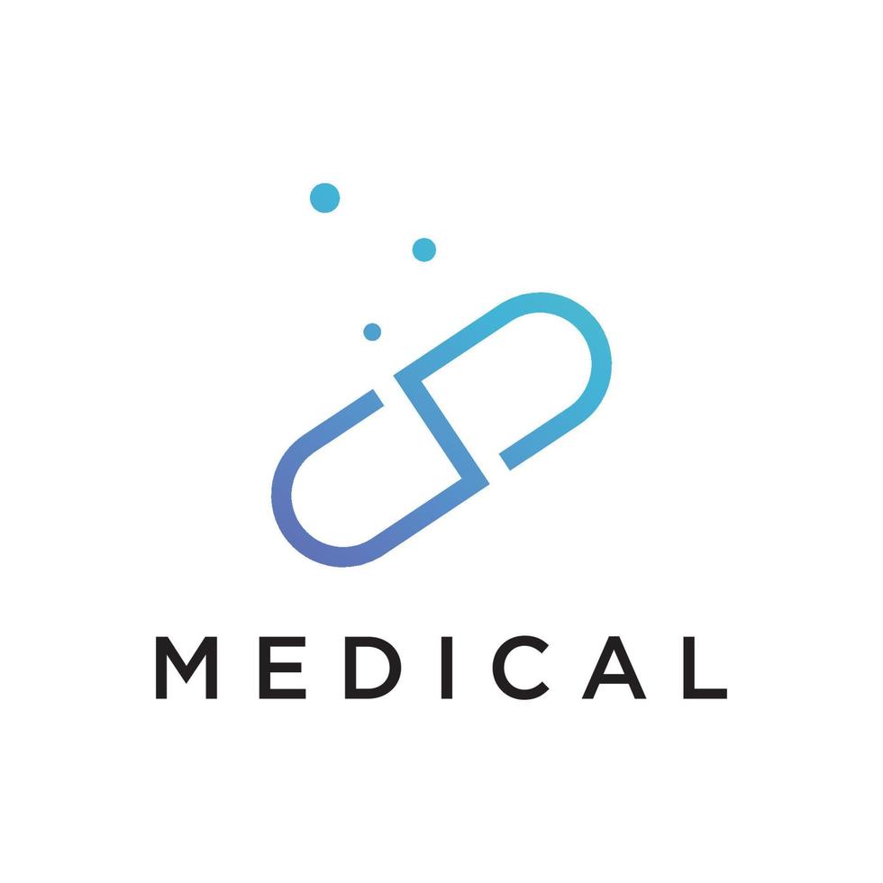 farmacêutico cápsula remédio logotipo modelo, logotipo para Drogaria, saúde, farmácia, médico, médico, mais símbolo. vetor