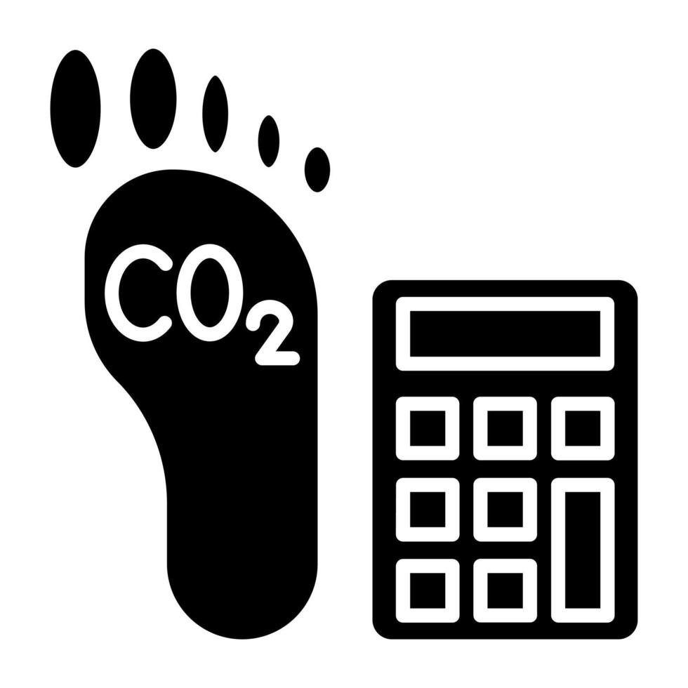 carbono pegada calculadora ícone estilo vetor
