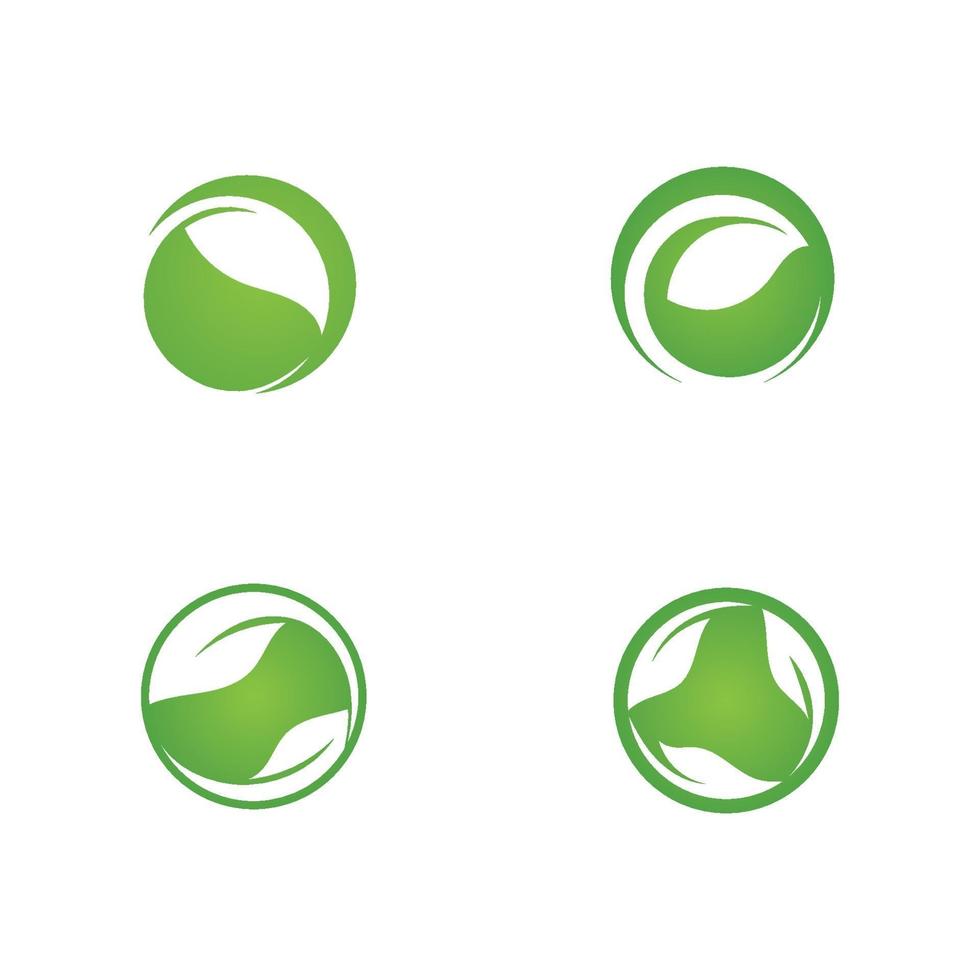 logotipos da ecologia de folhas verdes vetor