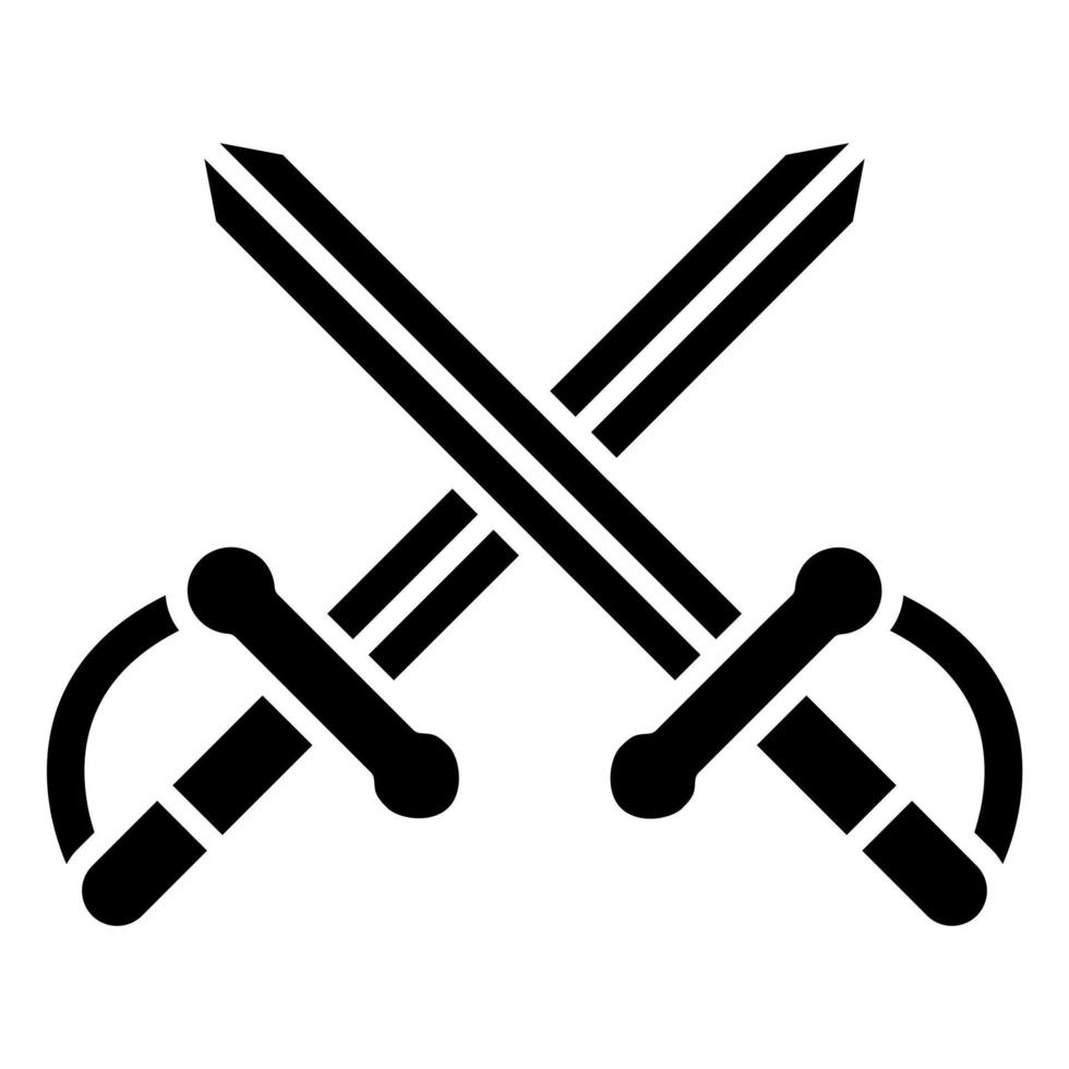 dois espadas ícone estilo vetor