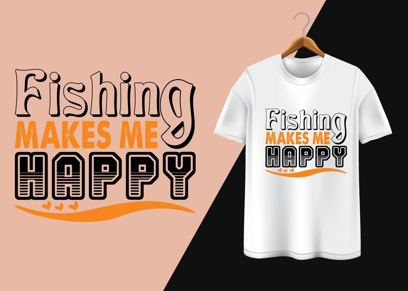 pescaria tipografia camiseta Projeto minimalista camiseta Projeto vetor